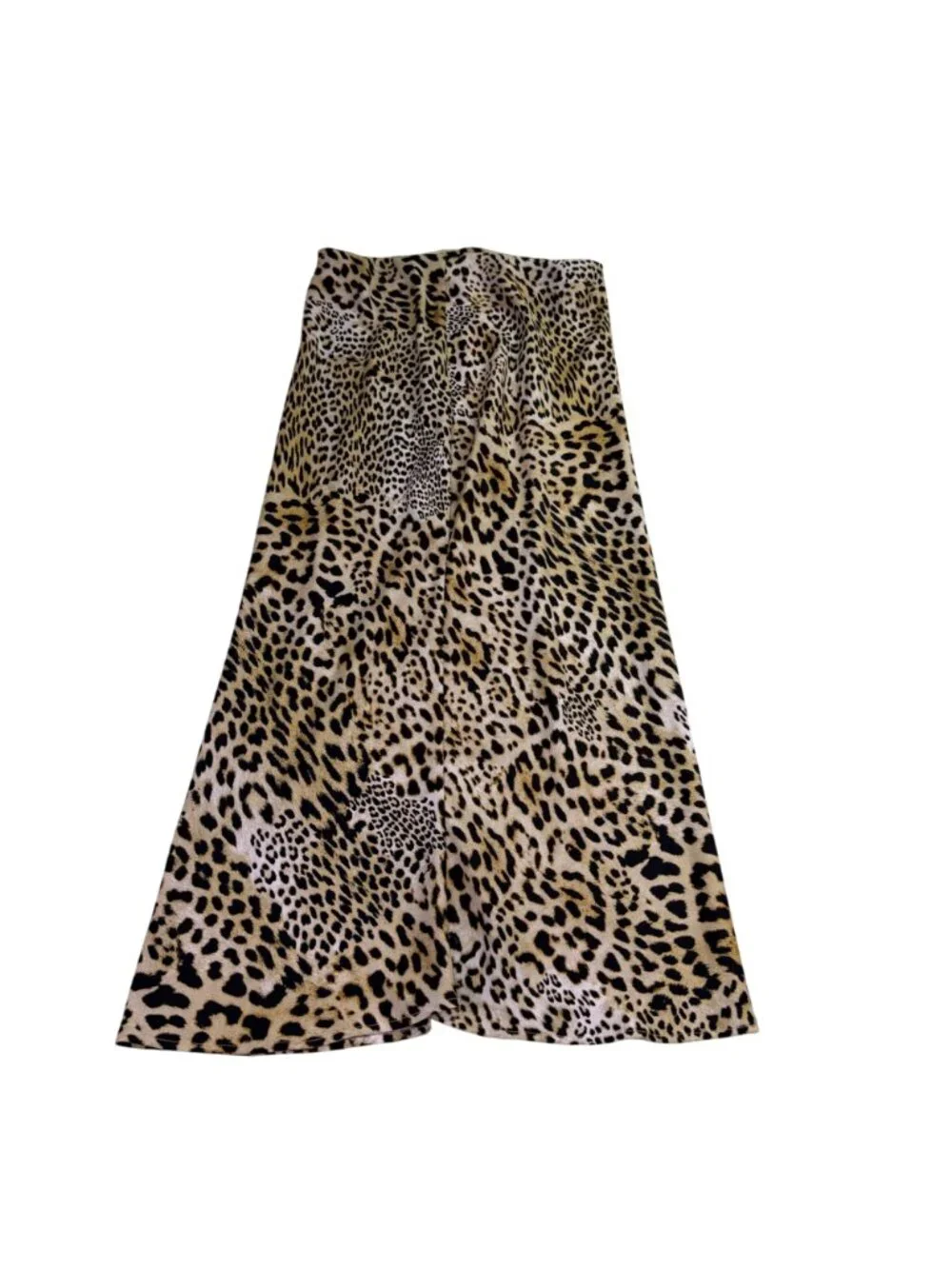 Zara Womens Animal Print Maxi Skirt Leopard Pattern Neutral Colors Sz XS